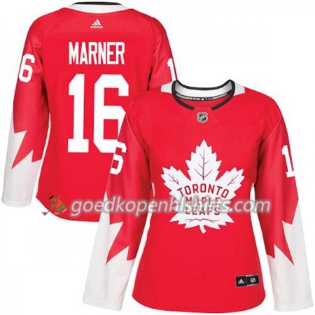 Toronto Maple Leafs Mitchell Marner 16 Adidas 2017-2018 Rood Alternate Authentic Shirt - Dames